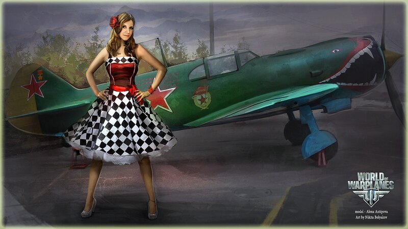 Woman in Checkered Dress — Green
