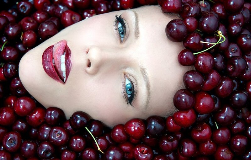 Woman in Cherries — Red