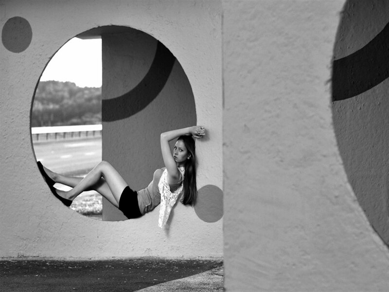Woman in Circular Opening