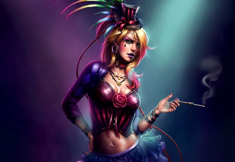 Woman in Circus Costume — Purple