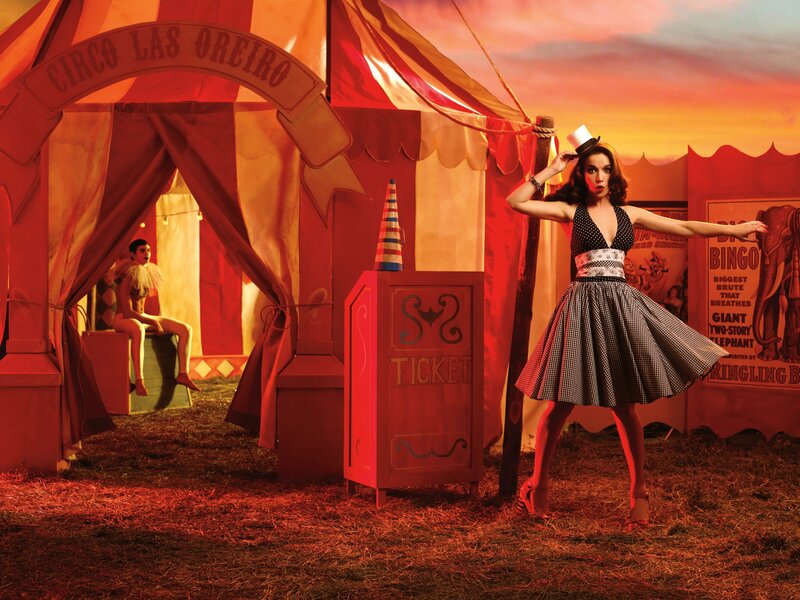 Woman in Circus Costume — Red