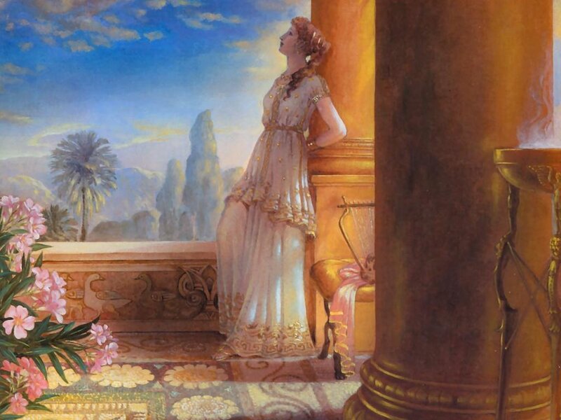 Woman in Classical Dress — Blue