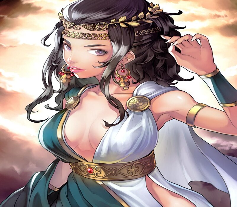 Woman in Classical Dress — White, Dramatic
