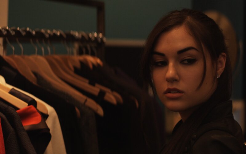 woman in clothing store