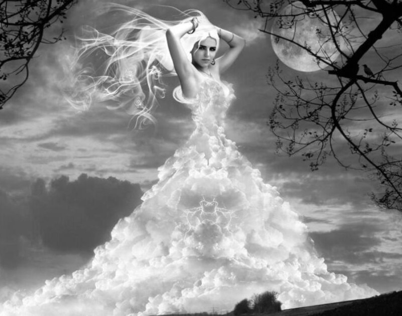 Woman in Cloud Dress