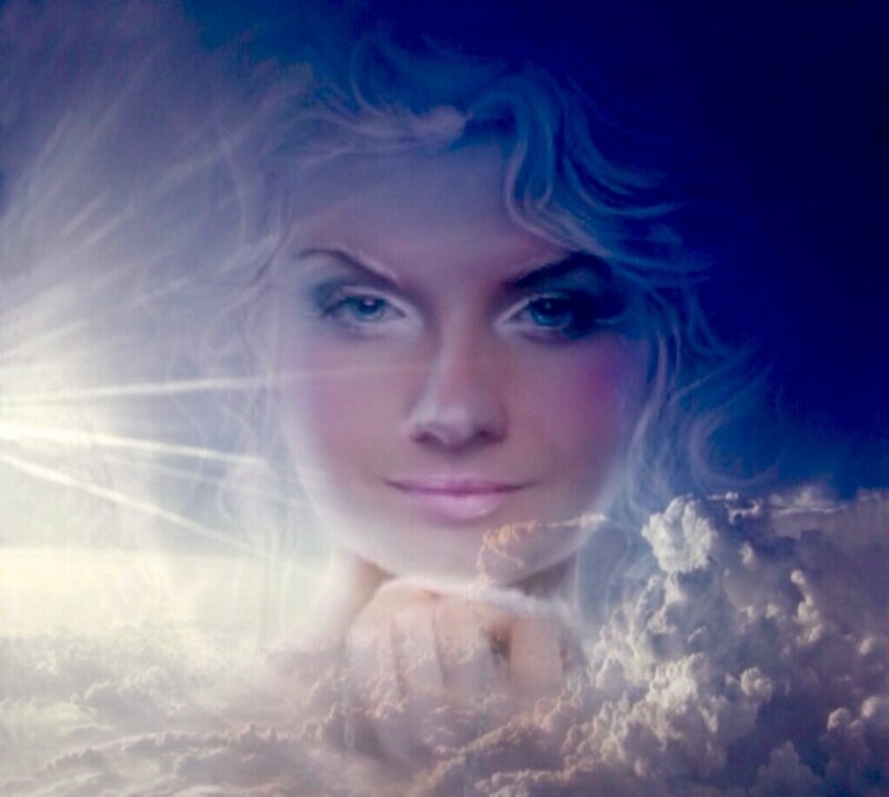 Woman in Clouds — Blue, Ethereal