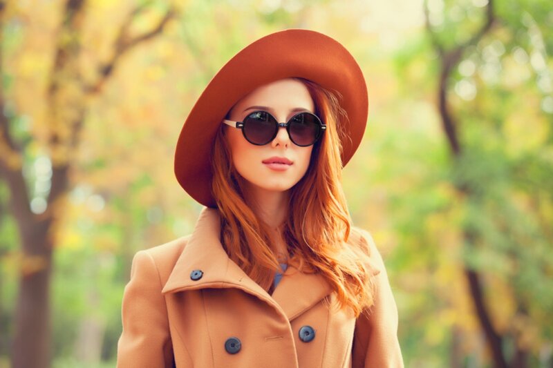 Woman in Coat and Hat — Brown, Calm