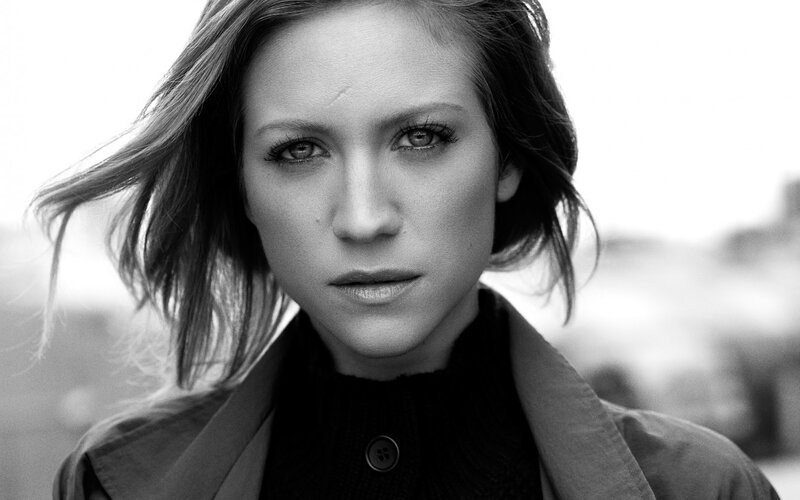 Woman in Coat — Black