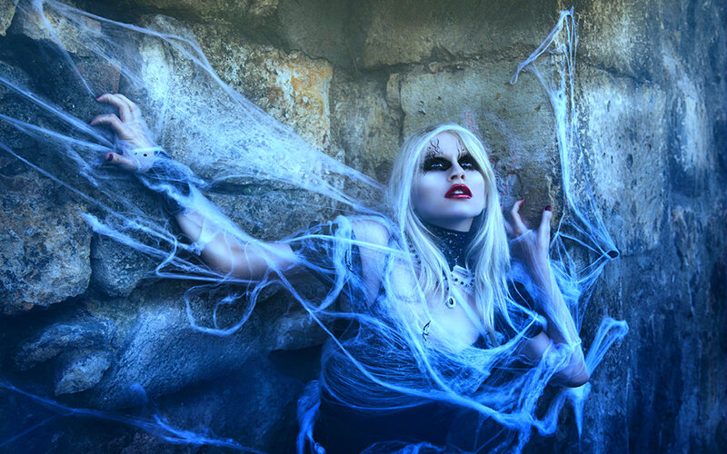Woman in Cobweb Costume