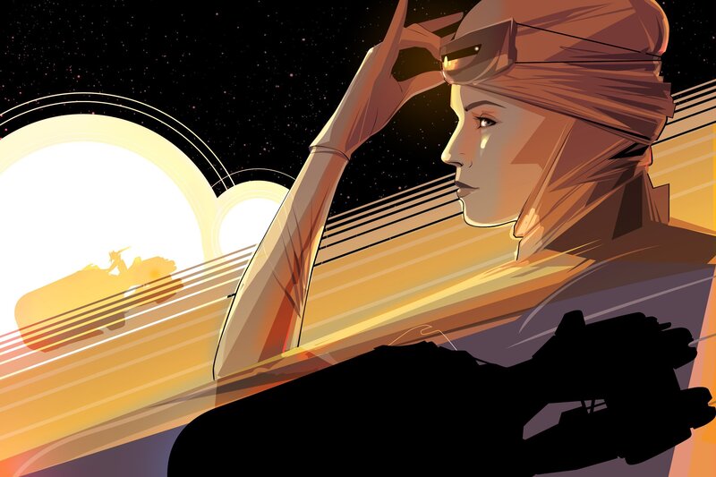 Woman in Cockpit — Yellow