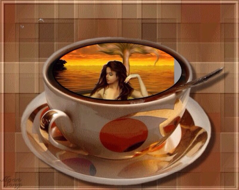 Woman in Coffee Cup