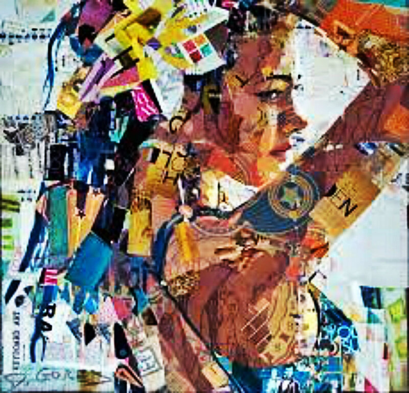 Woman in Collage Art