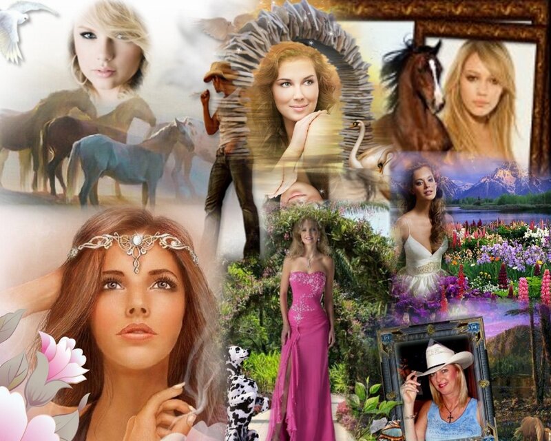 Woman in Collage — Pink, Dreamy