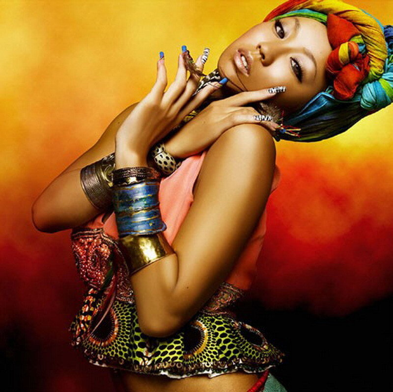 woman in colorful attire