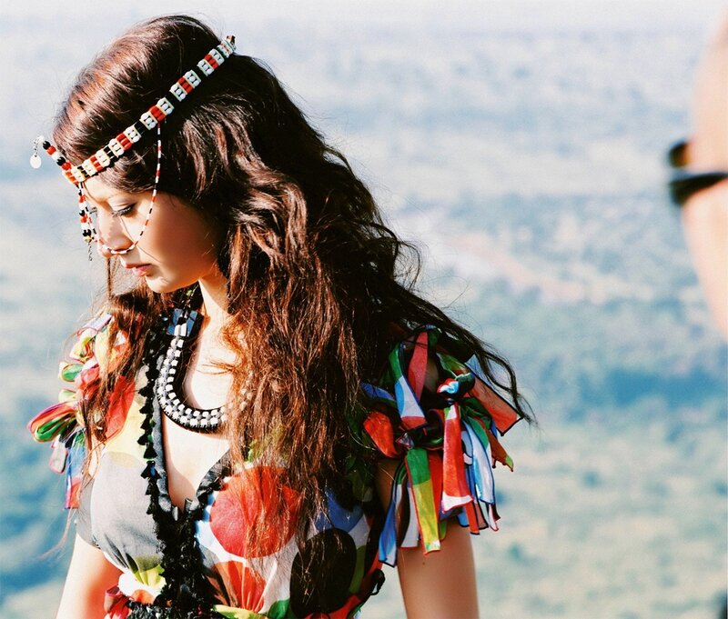 woman in colorful attire