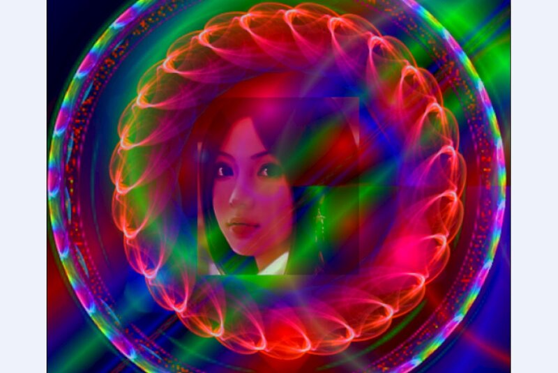 Woman in Colorful Aura