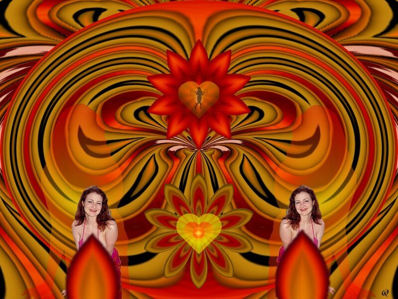 Woman in Colorful Background