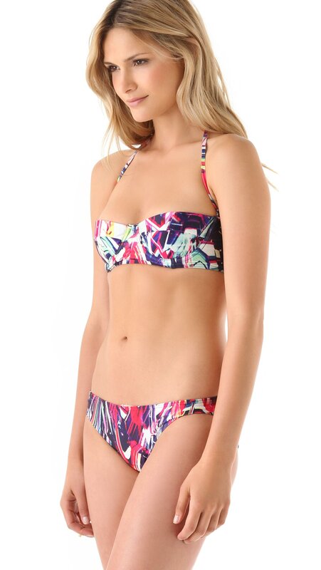 woman in colorful bikini