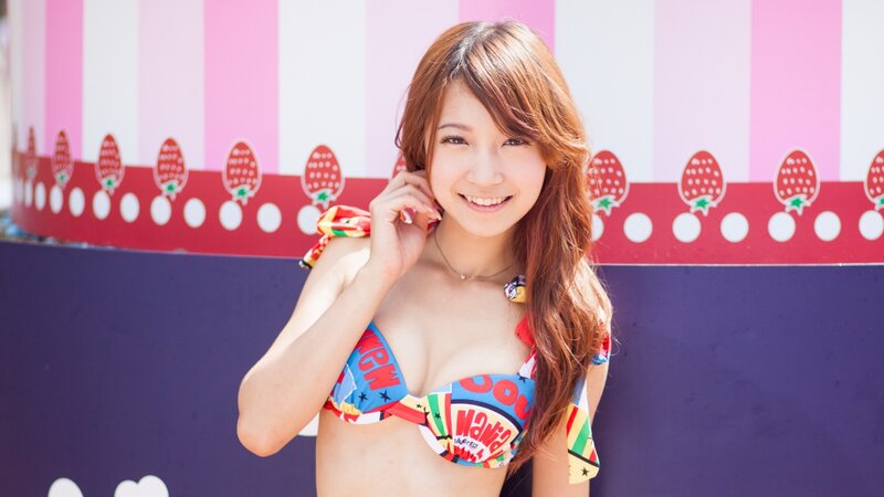 woman in colorful bikini
