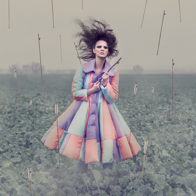 Woman in Colorful Coat
