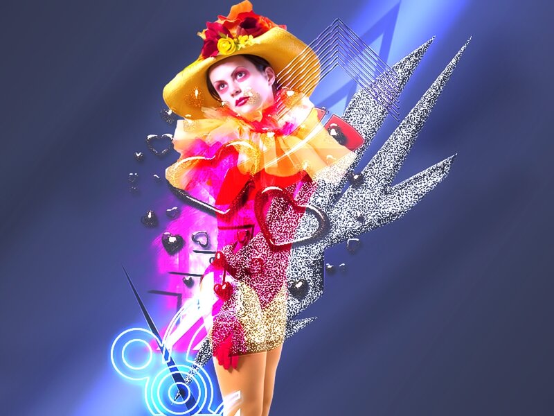 Woman in Colorful Costume — Blue, Dramatic