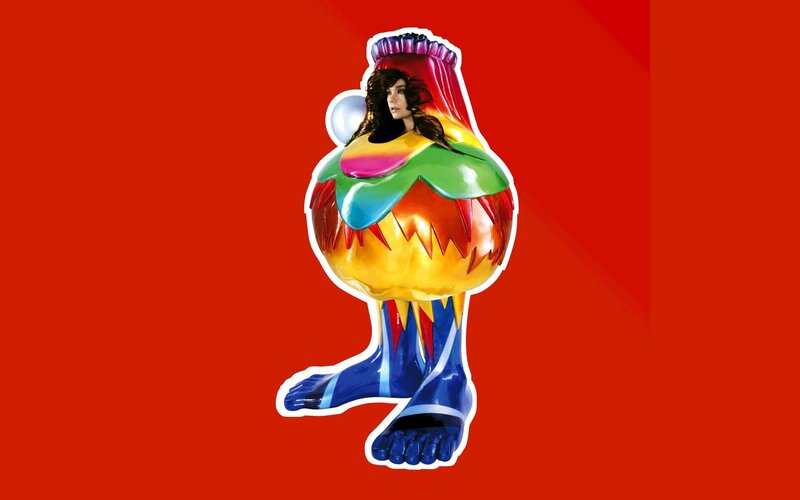 Woman in Colorful Costume — Red, Vibrant, Digital Art