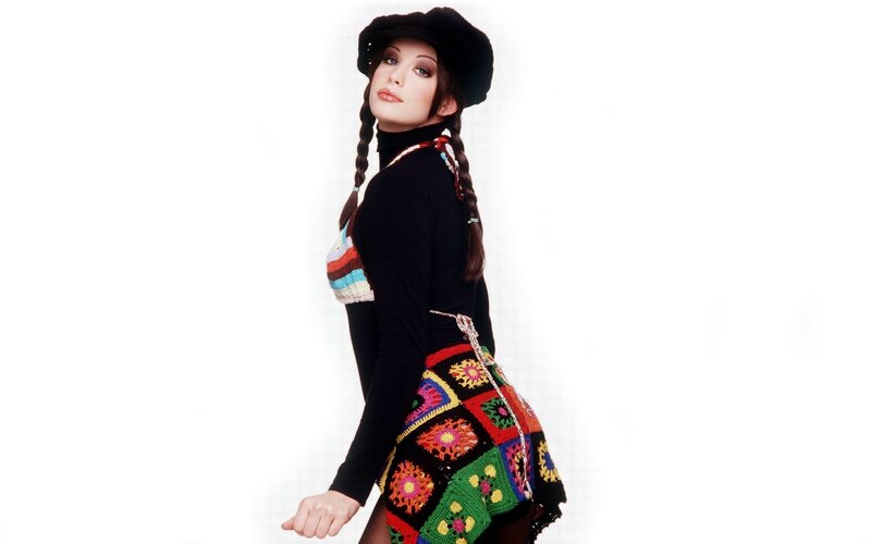 woman in colorful crochet dress