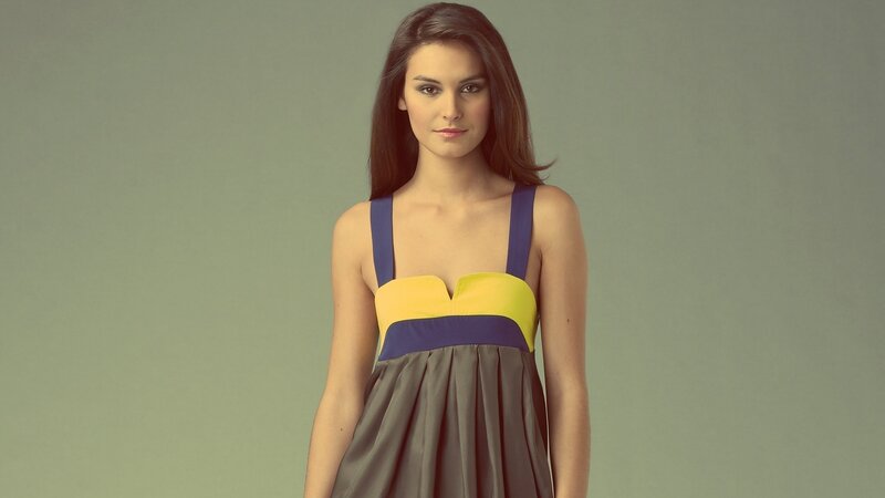 woman in colorful dress