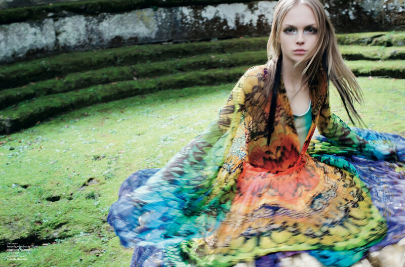 woman in colorful dress outdoors