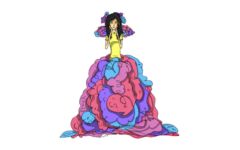 Woman in Colorful Dress — Pink, Whimsical