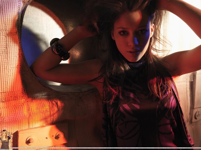 woman in colorful lighting
