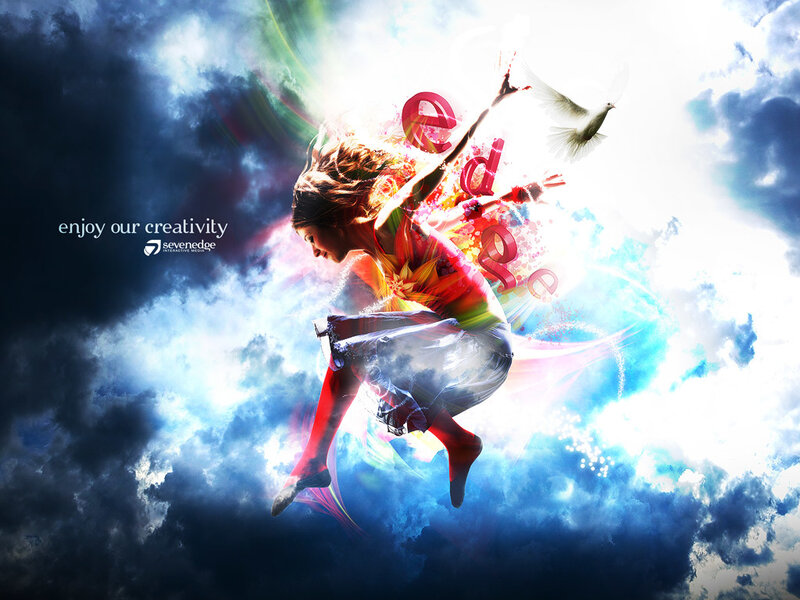 woman in colorful motion