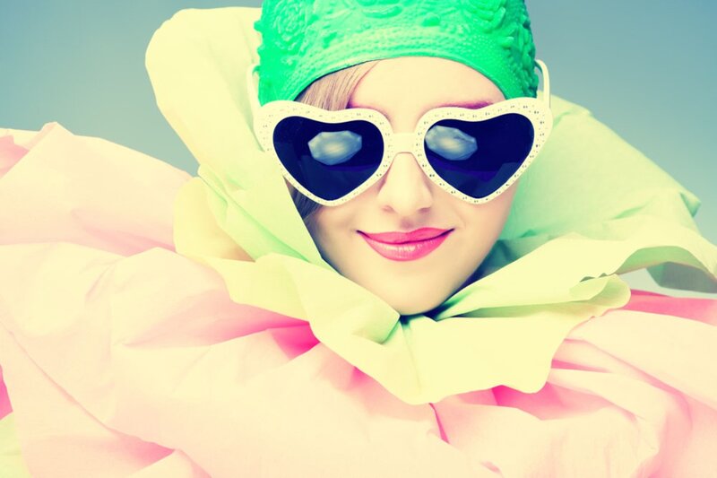 Woman in Colorful Outfit — Green, Playful