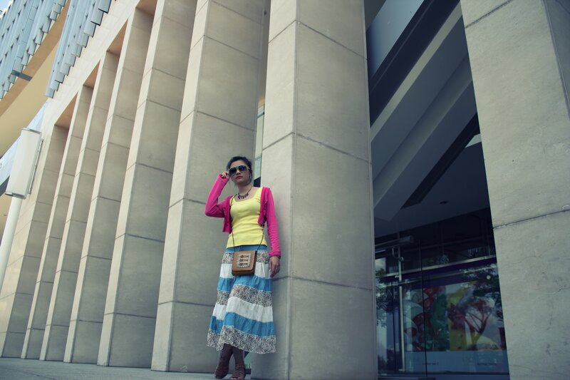 Woman in Colorful Outfit — Yellow, Urban