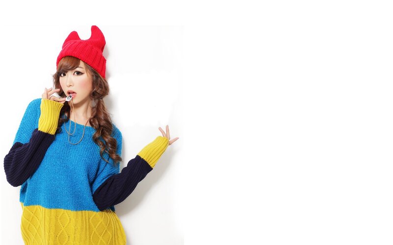 woman in colorful sweater