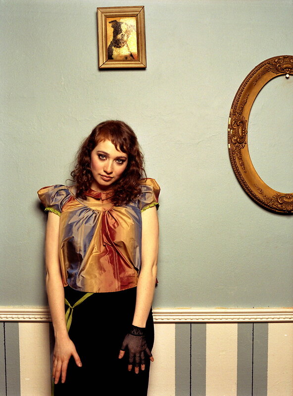 woman in colorful top