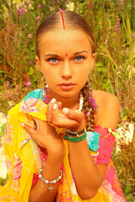 woman in colorful traditional attire