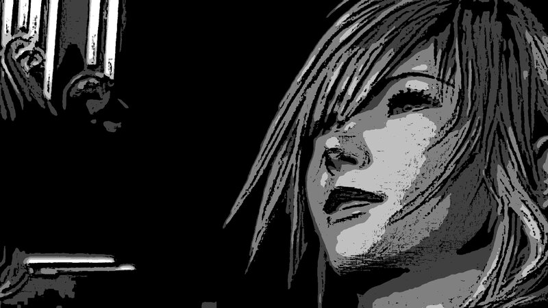 Woman in Comic Panel — Black