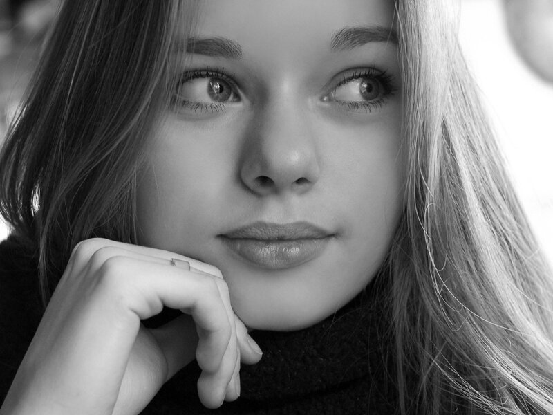 woman in contemplative pose