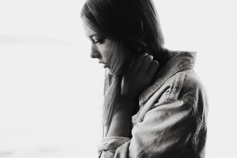 woman in contemplative pose