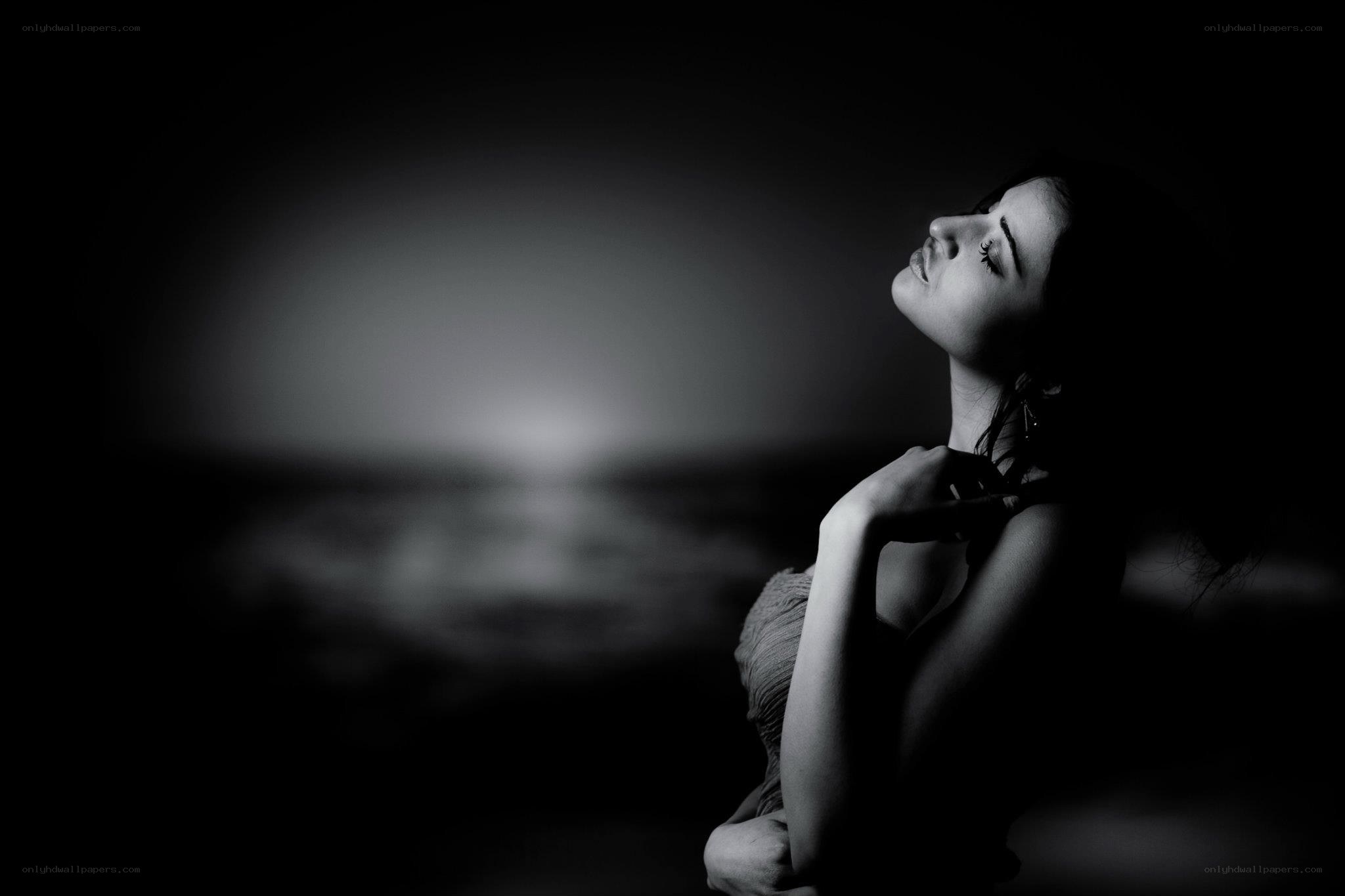 woman in contemplative pose