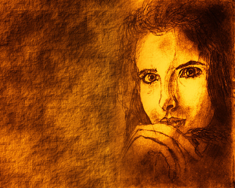 woman in contemplative pose