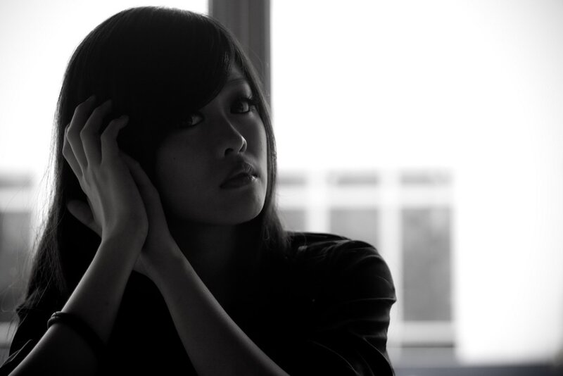 woman in contemplative pose