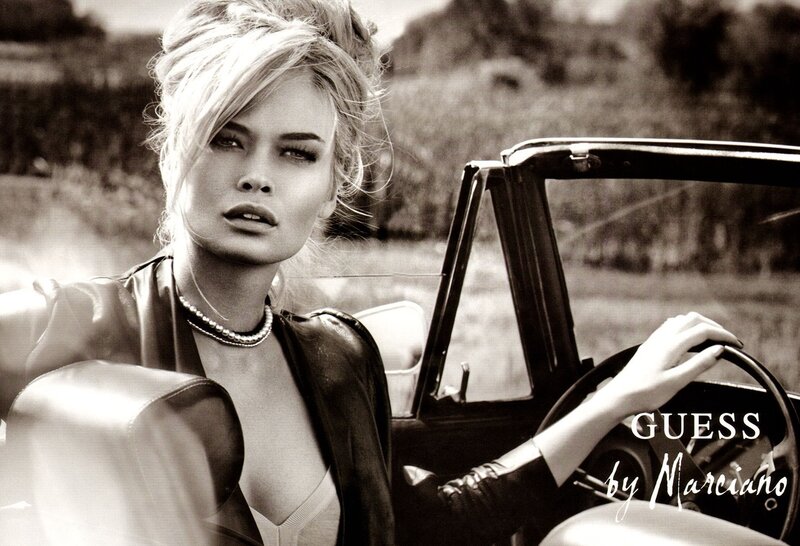 Woman in convertible car