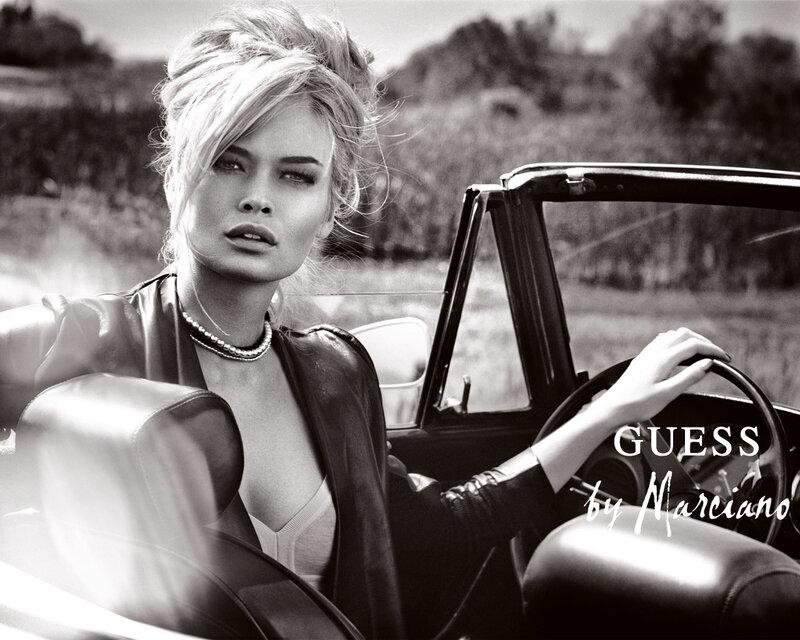 Woman in convertible car