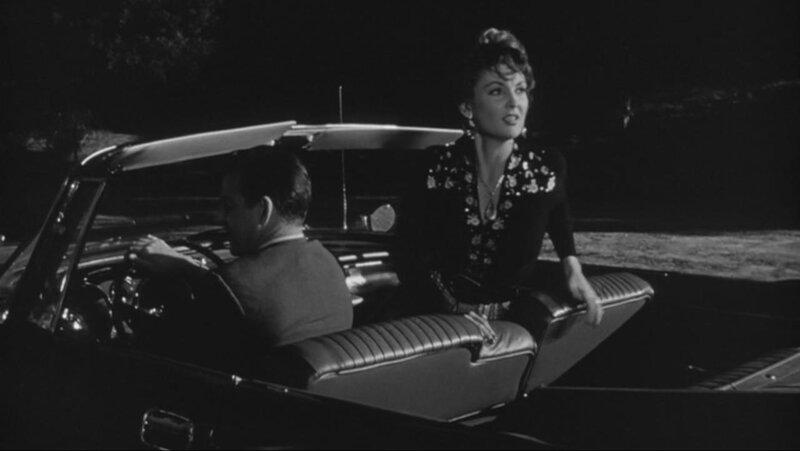 Woman in Convertible Car — Black, Dramatic, Night