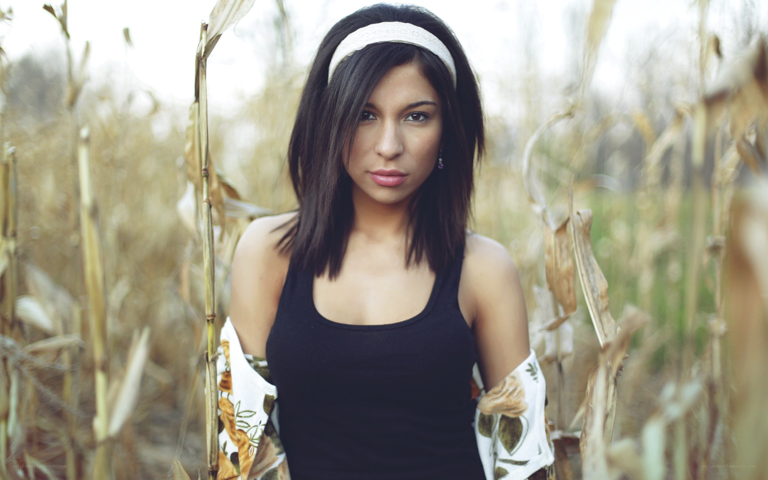 woman in cornfield