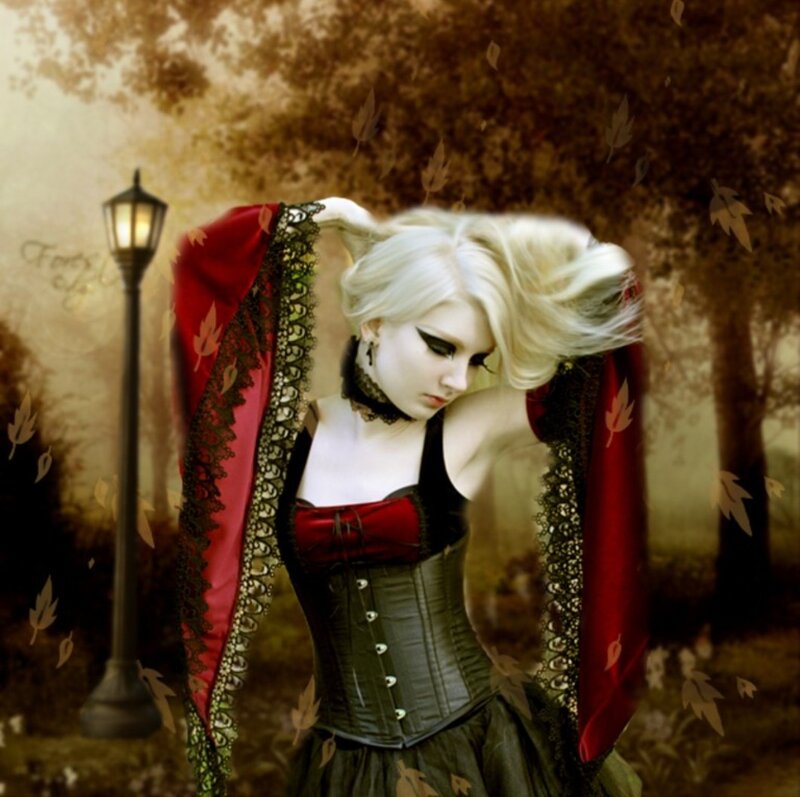 Woman in Corset and Cape
