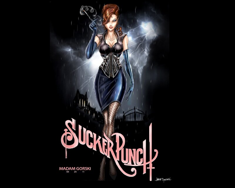 Woman in Corset and Gloves — Black, Dramatic