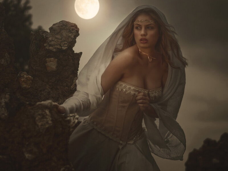 Woman in Corset and Veil